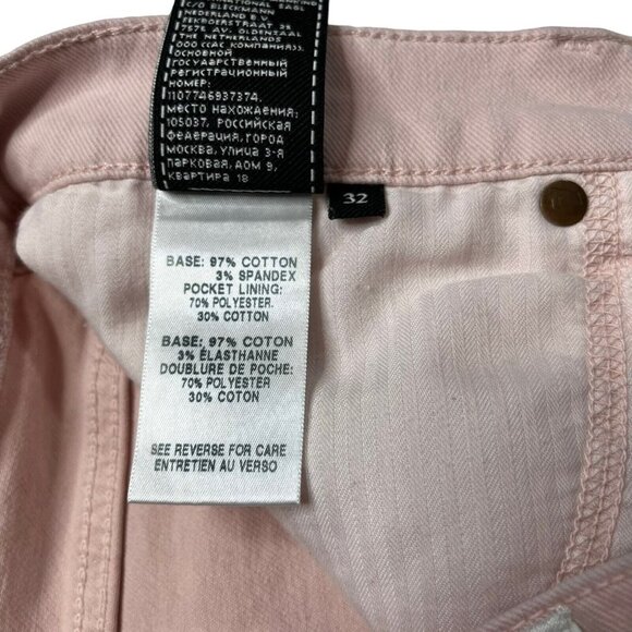 7 for all Mankind Women's Light Pink High Rise Frayed Hem Cut Off Shorts Size 32 - Picture 5 of 11